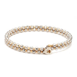 Load image into Gallery viewer, Japanese 2-row Platinum &amp; Rose Gold Bracelet for Women with Diamond Cut Balls JL PTB 767
