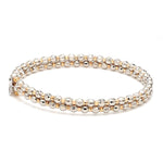 Load image into Gallery viewer, Japanese 2-row Platinum &amp; Rose Gold Bracelet for Women with Diamond Cut Balls JL PTB 767
