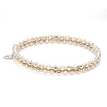 Load image into Gallery viewer, Japanese 2-row Platinum &amp; Rose Gold Bracelet for Women with Diamond Cut Balls JL PTB 767
