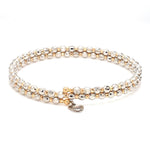 Load image into Gallery viewer, Japanese 2-row Platinum &amp; Rose Gold Bracelet for Women with Diamond Cut Balls JL PTB 767
