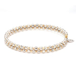 Load image into Gallery viewer, Japanese 2-row Platinum &amp; Rose Gold Bracelet for Women with Diamond Cut Balls JL PTB 767
