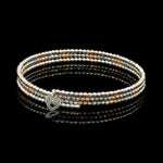 Load image into Gallery viewer, Japanese 3-row Platinum &amp; Rose Gold Bracelet for Women with Diamond Cut Balls JL PTB 1223
