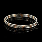 Load image into Gallery viewer, Japanese 3-row Platinum &amp; Rose Gold Bracelet for Women with Diamond Cut Balls JL PTB 1223
