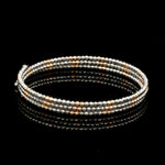 Load image into Gallery viewer, Japanese 3-row Platinum &amp; Rose Gold Bracelet for Women with Diamond Cut Balls JL PTB 1223
