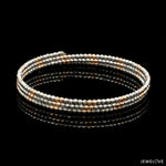 Load image into Gallery viewer, Japanese 3-row Platinum &amp; Rose Gold Bracelet for Women with Diamond Cut Balls JL PTB 1223
