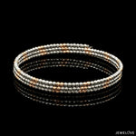 Load image into Gallery viewer, Japanese 3-row Platinum &amp; Rose Gold Bracelet for Women with Diamond Cut Balls JL PTB 1223
