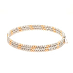 Load image into Gallery viewer, Japanese 3-row Platinum &amp; Rose Gold Bracelet for Women with Diamond Cut Balls JL PTB 1223
