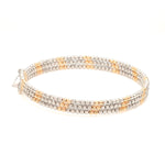 Load image into Gallery viewer, Japanese 3-row Platinum &amp; Rose Gold Bracelet for Women with Diamond Cut Balls JL PTB 1223
