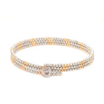 Load image into Gallery viewer, Japanese 3-row Platinum &amp; Rose Gold Bracelet for Women with Diamond Cut Balls JL PTB 1223

