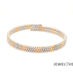Load image into Gallery viewer, Japanese 3-row Platinum &amp; Rose Gold Bracelet for Women with Diamond Cut Balls JL PTB 1223

