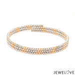 Load image into Gallery viewer, Japanese 3-row Platinum &amp; Rose Gold Bracelet for Women with Diamond Cut Balls JL PTB 1223
