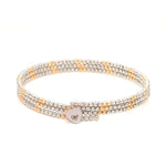 Load image into Gallery viewer, Japanese 3-row Platinum &amp; Rose Gold Bracelet for Women with Diamond Cut Balls JL PTB 1223
