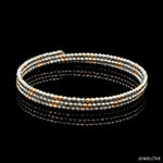 Load image into Gallery viewer, Japanese 3-row Platinum &amp; Rose Gold Bracelet for Women with Diamond Cut Balls JL PTB 1223
