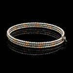 Load image into Gallery viewer, Japanese 3-row Platinum &amp; Rose Gold Bracelet for Women with Diamond Cut Balls JL PTB 1223
