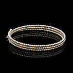 Load image into Gallery viewer, Japanese 3-row Platinum &amp; Rose Gold Bracelet for Women with Diamond Cut Balls JL PTB 1223
