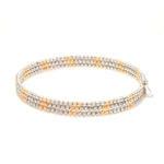 Load image into Gallery viewer, Japanese 3-row Platinum &amp; Rose Gold Bracelet for Women with Diamond Cut Balls JL PTB 1223
