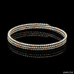 Load image into Gallery viewer, Japanese 3-row Platinum &amp; Rose Gold Bracelet for Women with Diamond Cut Balls JL PTB 1223

