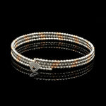 Load image into Gallery viewer, Japanese 3-row Platinum &amp; Rose Gold Bracelet for Women with Diamond Cut Balls JL PTB 1223
