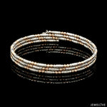 Load image into Gallery viewer, Japanese 3-row Platinum &amp; Rose Gold Bracelet for Women with Diamond Cut Balls JL PTB 1225
