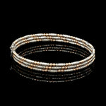 Load image into Gallery viewer, Japanese 3-row Platinum &amp; Rose Gold Bracelet for Women with Diamond Cut Balls JL PTB 1225
