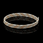 Load image into Gallery viewer, Japanese 3-row Platinum &amp; Rose Gold Bracelet for Women with Diamond Cut Balls JL PTB 1225
