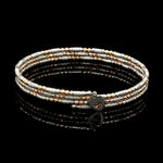 Load image into Gallery viewer, Japanese 3-row Platinum &amp; Rose Gold Bracelet for Women with Diamond Cut Balls JL PTB 1225
