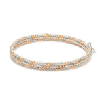 Load image into Gallery viewer, Japanese 3-row Platinum &amp; Rose Gold Bracelet for Women with Diamond Cut Balls JL PTB 1225
