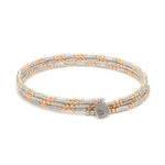 Load image into Gallery viewer, Japanese 3-row Platinum &amp; Rose Gold Bracelet for Women with Diamond Cut Balls JL PTB 1225
