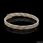 Load image into Gallery viewer, Japanese 3-row Platinum &amp; Rose Gold Bracelet for Women with Diamond Cut Balls JL PTB 1225
