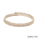 Load image into Gallery viewer, Japanese 3-row Platinum &amp; Rose Gold Bracelet for Women with Diamond Cut Balls JL PTB 1225
