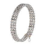 Load image into Gallery viewer, Japanese 3-row Platinum &amp; Rose Gold Bracelet for Women with Diamond Cut Balls JL PTB 768

