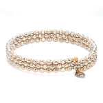 Load image into Gallery viewer, Japanese 3-row Platinum &amp; Rose Gold Bracelet for Women with Diamond Cut Balls JL PTB 768
