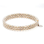 Load image into Gallery viewer, Japanese 3-row Platinum &amp; Rose Gold Bracelet for Women with Diamond Cut Balls JL PTB 768
