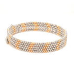 Load image into Gallery viewer, Japanese 5-row Platinum &amp; Rose Gold Bracelet for Women with Diamond Cut Balls JL PTB 1222
