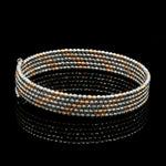 Load image into Gallery viewer, Japanese 5-row Platinum &amp; Rose Gold Bracelet for Women with Diamond Cut Balls JL PTB 1222
