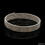 Load image into Gallery viewer, Japanese 5-row Platinum &amp; Rose Gold Bracelet for Women with Diamond Cut Balls JL PTB 1222
