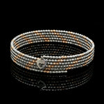 Load image into Gallery viewer, Japanese 5-row Platinum &amp; Rose Gold Bracelet for Women with Diamond Cut Balls JL PTB 1222
