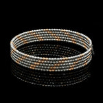 Load image into Gallery viewer, Japanese 5-row Platinum &amp; Rose Gold Bracelet for Women with Diamond Cut Balls JL PTB 1222
