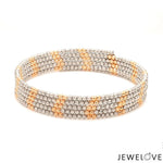 Load image into Gallery viewer, Japanese 5-row Platinum &amp; Rose Gold Bracelet for Women with Diamond Cut Balls JL PTB 1222

