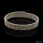 Load image into Gallery viewer, Japanese 5-row Platinum &amp; Rose Gold Bracelet for Women with Diamond Cut Balls JL PTB 1222
