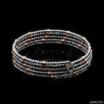 Load image into Gallery viewer, Japanese 5-row Platinum &amp; Rose Gold Bracelet for Women with Diamond Cut Balls JL PTB 1272
