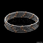 Load image into Gallery viewer, Japanese 5-row Platinum &amp; Rose Gold Bracelet for Women with Diamond Cut Balls JL PTB 1272

