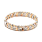 Load image into Gallery viewer, Japanese 5-row Platinum &amp; Rose Gold Bracelet for Women with Diamond Cut Balls JL PTB 1273
