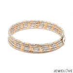 Load image into Gallery viewer, Japanese 5-row Platinum &amp; Rose Gold Bracelet for Women with Diamond Cut Balls JL PTB 1273
