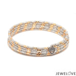 Load image into Gallery viewer, Japanese 5-row Platinum &amp; Rose Gold Bracelet for Women with Diamond Cut Balls JL PTB 1273
