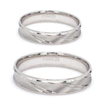 Load image into Gallery viewer, Japanese Designer Platinum Love Bands with Slanting Grooves JL PT 607
