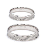 Load image into Gallery viewer, Japanese Designer Platinum Love Bands with Slanting Grooves JL PT 607
