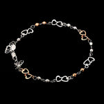 Load image into Gallery viewer, Japanese Double Heart Platinum Rose Gold Bracelet with Diamond Cut Balls JL PTB 1213
