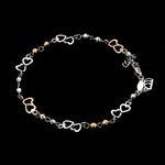Load image into Gallery viewer, Japanese Double Heart Platinum Rose Gold Bracelet with Diamond Cut Balls JL PTB 1213

