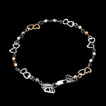 Load image into Gallery viewer, Japanese Double Heart Platinum Rose Gold Bracelet with Diamond Cut Balls JL PTB 1213
